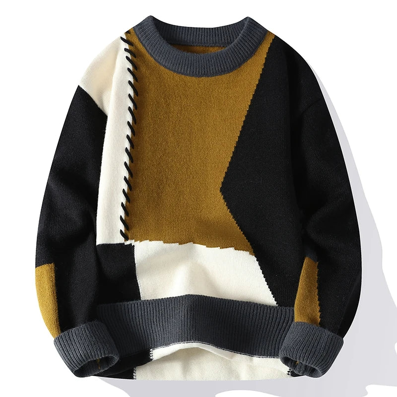 Patchwork Knit Sweater