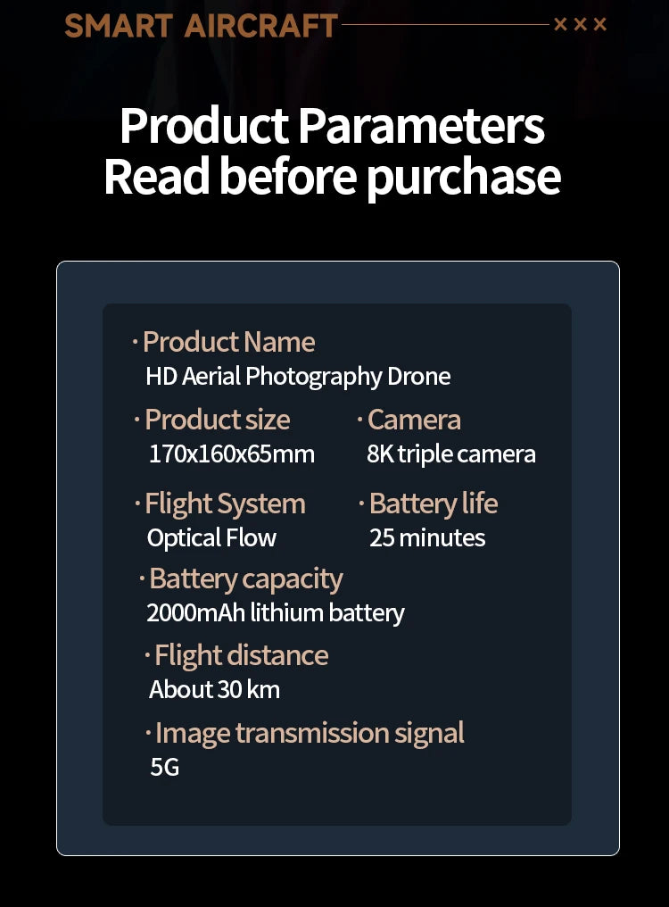 New M5 Drone 8K Professional Triple Camera