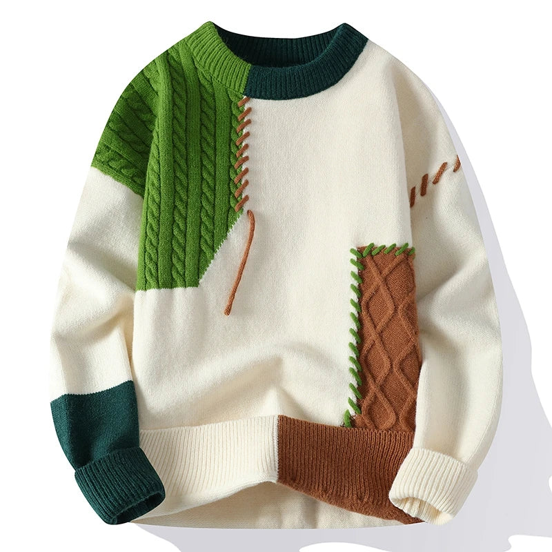 Patchwork Knit Sweater