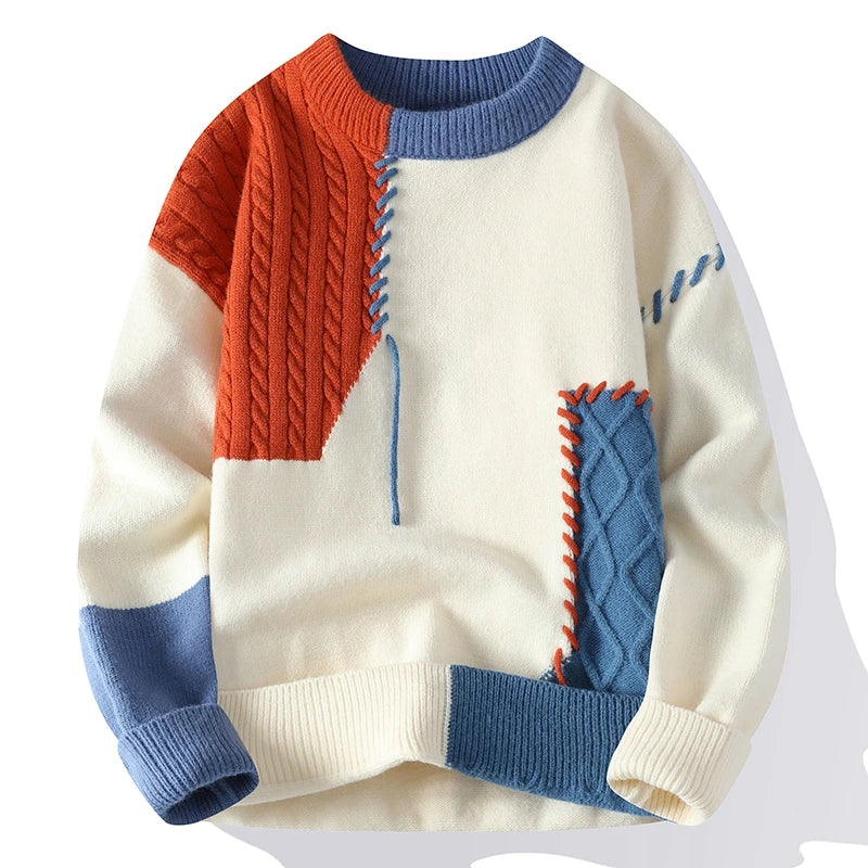 Patchwork Knit Sweater