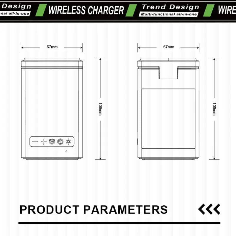 Carregador sem fio e caixa bluetooth 3 em 1